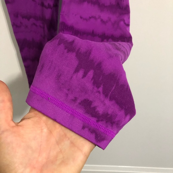 Tie dye Colour Leak Purple Adidas Climalite Crops - Picture 8 of 12